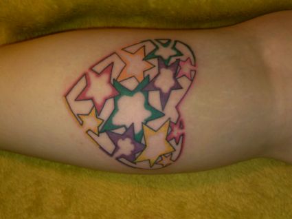 Stars In Heart Tattoo